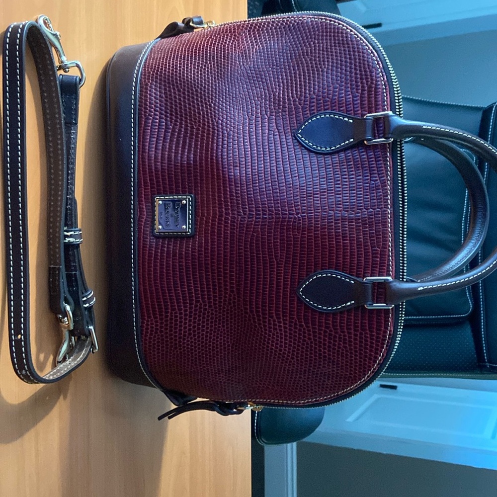 NWT Donney and Bourke Embossed Lizard Zip Zip Satchel